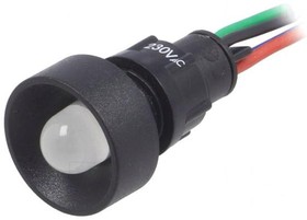 Фото 1/2 LRGB-D10-230ACWK, Индикат.лампа: LED, вогнутый, 230ВAC, Отв: d13мм, IP40, пластик