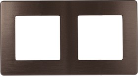 Рамка для розеток и выключателей ЭРА Серия 12 12-5102-13 на 2 поста, Сатин, бронза Б0052516