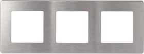 Рамка для розеток и выключателей ЭРА Серия 12 12-5103-03 на 3 поста, Сатин, алюминий Б0052521