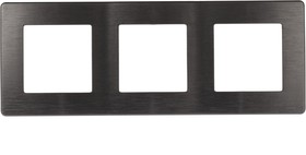 Рамка для розеток и выключателей ЭРА Серия 12 12-5103-12 на 3 поста, Эра12 Сатин, графит Б0052525