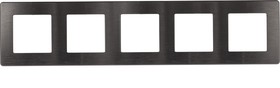 Рамка для розеток и выключателей ЭРА Серия 12 12-5105-12 на 5 постов, Сатин, графит Б0052545