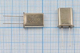 Кварцевый резонатор 9000 кГц, корпус HC49U, нагрузочная емкость 16 пФ, точность настройки 30 ppm, марка 9U, 1 гармоника, (SZJF)