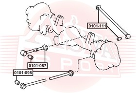 Фото 1/2 0101-087, Сайлентблок рычага подвески | зад прав/лев |