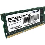Модуль памяти Patriot SL DDR3 4GB 1600MHz 1.35V SODIMM (PSD34G1600L2S)
