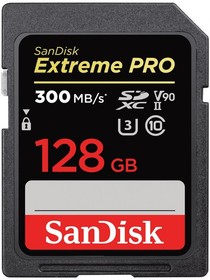 Фото 1/2 SDSDXDK-128G-GN4IN, Флеш карта SD 128GB SanDisk SDXC Class 10 V90 UHS-II U3 Extreme Pro, 300MB/s