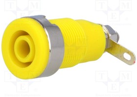 BS-324-LS-Y, Гнездо, "банан" 4мм, 32А, желтый, никелированные, изолированный