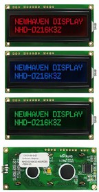 NHD-0216K3Z-NS (RGB)-FBW-V3, RGB Serial LCD - 2 x 16 Character - FSTN - - Red, Green, Blue Backlight - 80.0 x 36.0 mm
