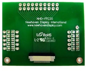 NHD-FFC20, Display Development Tools 20 pin FFC-thru hole adptr