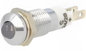 Фото 1/2 SMQD 08614, Индикат.лампа: LED, выпуклый, 24-28ВDC, Отв: d8,2мм, IP40, металл