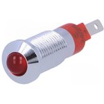 SMQD 08014, Индикат.лампа: LED, выпуклый, 24-28ВDC, Отв: d8,2мм, IP40, металл