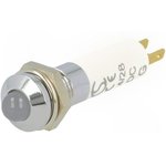 SMQE 08224, Индикат.лампа: LED, выпуклый, 24-28ВDC, Отв: d8,2мм, IP40, металл