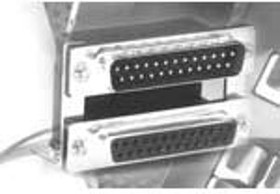K42X-B25S/S-A4N, D-Sub Dualport Connectors 2 PORT 25 PIN .750 RECPT/RECPT 4GB