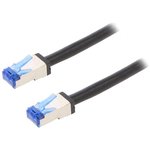CQ7073S, Patch cord; S/FTP; 6a; stranded; Cu; PE; black; 5m; 26AWG