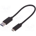 50420, Кабель USB 3.0,USB 3.1 вилка USB A,вилка USB C 250мм