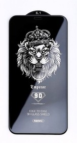 Фото 1/2 Защитное стекло для iPhone 12, 12 Pro черное Emperor Series T. G. GL-32 0,22 мм 9D (REMAX)
