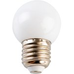25878, Лампа светодиодная LED 1вт Е27 белый 2700К (шар)