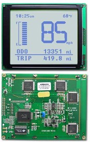 NHD-160128WG-BTGH-VZ#-1, LCD Graphic Display - 160 x 128 Pixels - 5.0V - 8-Bit Parallel - Controller:T6963C - 2x10 Right