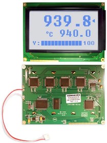 NHD-240128WG-BTGH-VZ#, LCD Graphic Display - 240 x 128 Pixels - 5.0V - 8-Bit Parallel - Controller: RA6963N1 - 1x20 Bottom