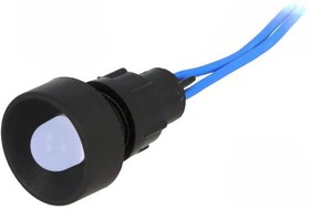 Фото 1/2 LB-D10-230AC, Индикат.лампа: LED, вогнутый, 230ВAC, Отв: d13мм, IP40, пластик