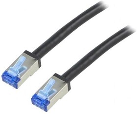Фото 1/2 CQ7063S, Patch cord; S/FTP; 6a; stranded; Cu; PE; black; 3m; 26AWG