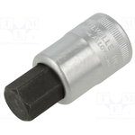03050017, 1/2 in Drive Bit Socket, Hex Bit, 17mm, 60 mm Overall Length