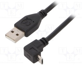 Фото 1/2 CCP-MUSB2-AMBM90-6, Кабель; USB 2.0; вилка USB A,угловая вилка micro USB B; 1,8м