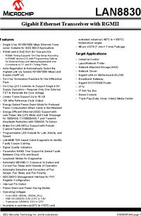 LAN8830-V/PSA, 4/4 Transceiver Full, Half Ethernet 48-VQFN (7x7 ...