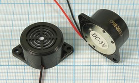 Зуммер магнитоэлектрический с генератором, размер 26.0x16m39, напряжение 3В, частота 0.4кГц, контакты 2L150, марка KPMB-2603LA