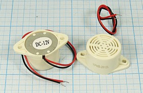 Зуммер магнитоэлектрический с генератором, размер 26.4x17.6m41, напряжение 12В, контакты 2L150, марка KPMB-2612L-W