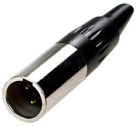 Фото 1/2 1-550-3, разъем mini XLR 3 контакта штекер металл на кабель