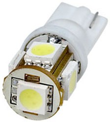 Фото 1/2 T10-WG-5SMD-W-12V, LED лампа белая T10 Wedge 5*SMD5050