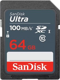 Фото 1/3 SDSDUNR-064G-GN3IN, Флеш карта SD 64GB SanDisk SDXC Class 10 UHS-I U1 Ultra 100MB/s