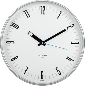 Фото 1/8 Часы настенные TROYKATIME (TROYKA) 77777710, круг, белые, серебристая рамка, 30,5х30,5х3,5 см