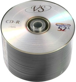 Фото 1/6 Диски CD-R VS 700 Mb 52x Bulk (термоусадка без шпиля), КОМПЛЕКТ 50 шт., VSCDRB5001