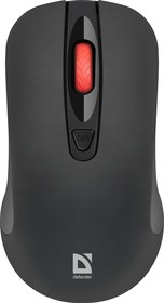 Фото 1/5 Defender 52195, Defender Беспроводная оптическая мышь Nexus MS-195 черный,4 кнопки,800-1600 dpi