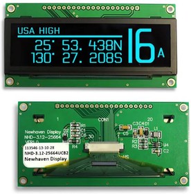 NHD-3.12-25664UCB2, Graphic OLED - 256 x 64 pixels - 2.5V - 8-bit Parallel/3-wire SPI or 4-wire SPI - Controller:SSD1322 - 1 x 20 Top