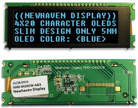NHD-0420CW-AB3, Дисплей: OLED; алфавитно-цифровой; 20x4; Разм: 92x31,5x6,5мм