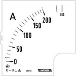 Шкала сменная для амперметра, габариты: 72х72 мм: Q 72 K, 1600/1 A AC, 1600/1 Ax2