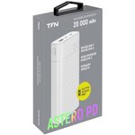 TFN-PB-250-WH, Аккумулятор внешний 20000мА/ч для зарядки мобильных устройств TFN
