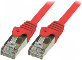 Фото 1/2 CP1074S, Patch cord; F/UTP; 5e; stranded; CCA; PVC; red; 5m; 26AWG; shielded