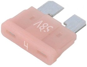 Фото 1/2 Automotive flat fuse, 4 A, 58 V, pink, (L x W x H) 19.1 x 5.1 x 18 mm, 340023-58V