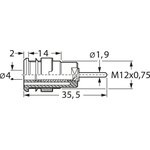 4 mm socket, round plug connection, mounting Ø 12.2 mm, CAT III, yellow, 49.7048-24