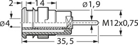 4 mm socket, round plug connection, mounting Ø 12.2 mm, CAT III, yellow, 49.7048-24