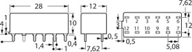 Relay, 2 Form A (N/O) + 2 Form B (N/C), 24 V (DC), 2.85 kΩ, 4 A, 30 V (DC), 250 V (AC), bistable, S2L224ULCSAD