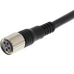 XS3F-M421-405-R, Соединительный кабель, M8, PIN 4, прямой, 5м, вилка, 1А, 0-70°C