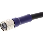 XS3F-LM8PVC3S2M, Соединительный кабель, M8, PIN 3, прямой, 2м, вилка, 0,5А, -10-65°C