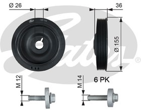 TVD1126A, Шкив коленвала RENAULT SCENIC 1.4i/1.6i/1.5dCi 01  с болтом