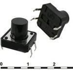 KAN1211-1001B 12x12x10 mm, Тактовая кнопка KAN1211-1001B, 12x12x10 мм, OFF-(ON) ...