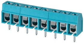 Фото 1/2 TB002-500-08BE, Fixed Terminal Blocks Terminal block, screw type, 5.00 , horizontal, 8 poles, CUI Blue, slotted screw, PCB mount
