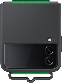 Фото 1/8 Чехол (клип-кейс) Samsung для Samsung Galaxy Z Flip4 Silicone Cover with Strap Z Flip4 черный (EF-GF721TBEGRU)